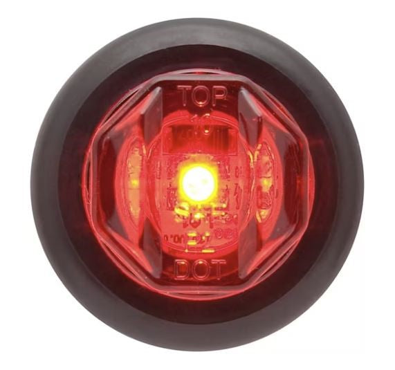 3/4in Optronics Round LED Red Clearance Marker Light – P2 Rated