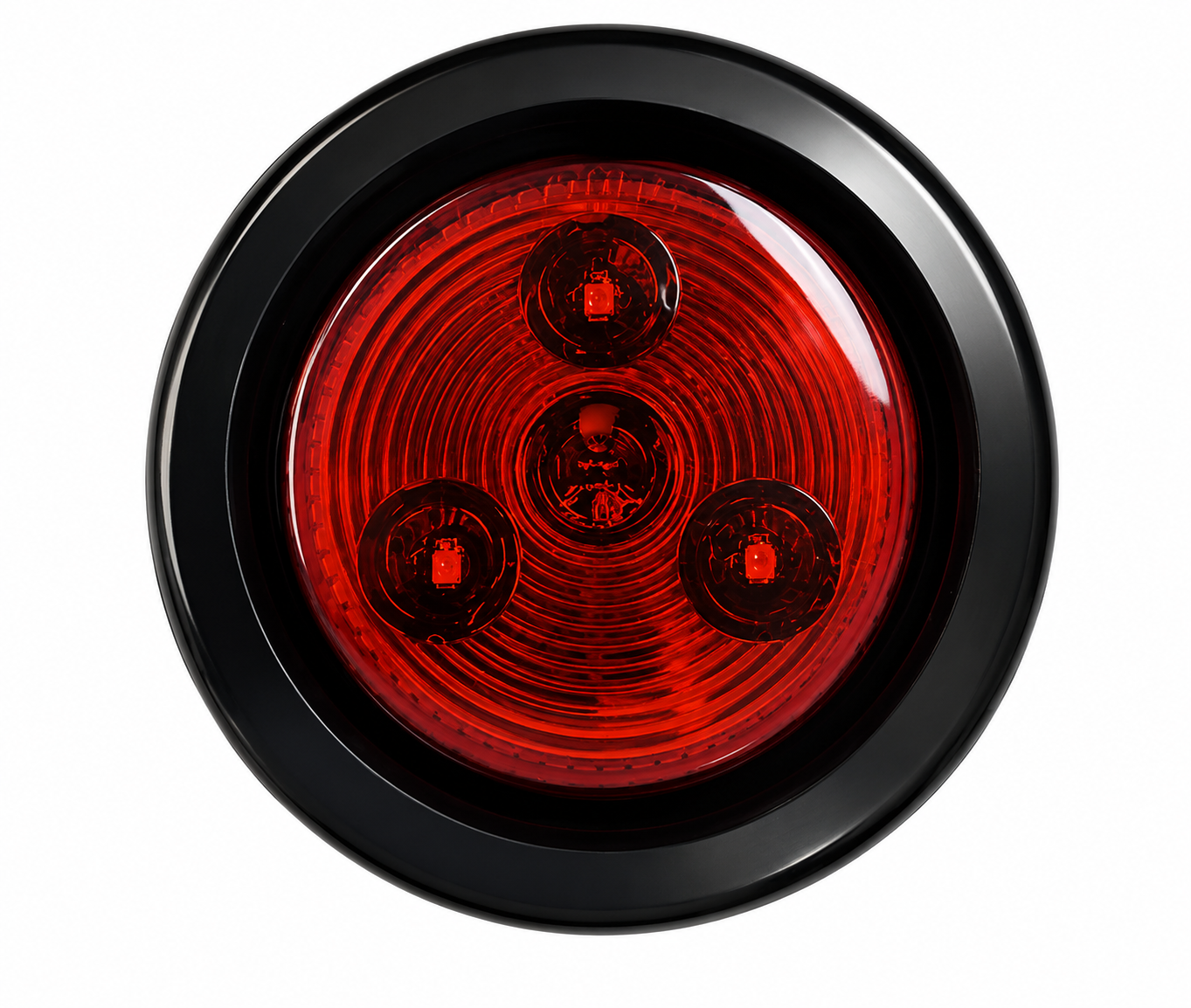Trailer Light – 2in Round Marker Light – Dark Red Lens / 3 LEDs