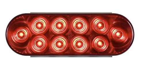 6in Optronics Oval LED Red Stop/Turn/Tail Light – 10 Diode – Grommet Mount