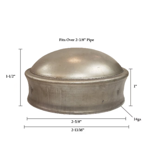 2-3/8in Pressed Post Cap – Bare Steel