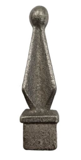 1/2in Finial – Quad With Ball – Weld-On Steel Decorative Finial