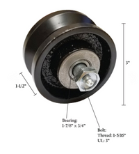3in V-Groove Wheel w/Grease Zerk - Cast Iron