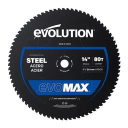 Evolution EVOMAX14ST – 14in 80T Professional Grade Mild Steel Cermet Blade