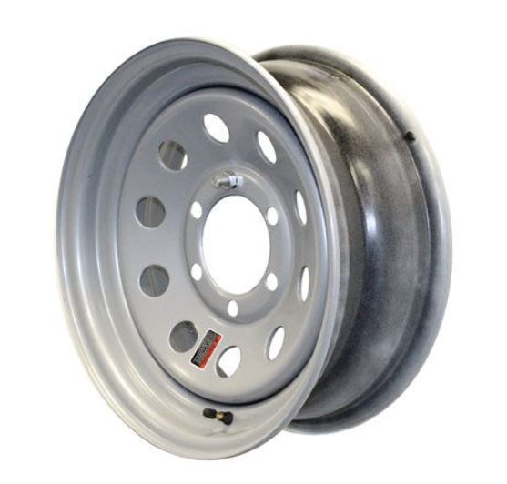 Trailer Wheel Only – 16in x 6in Steel Silver Modular Wheel – 6 on 5.5in Bolt Pattern – 3,050lb Capacity