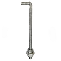 Metal bolt with threaded shaft on a white background
