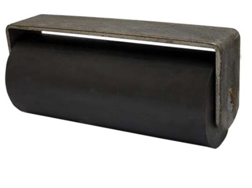 6in Heavy-Duty Rubber Guide Roller – Weldable Steel Bracket w/Bearings