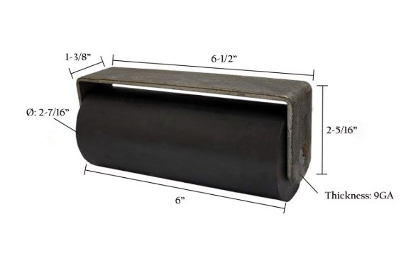 6in Heavy-Duty Rubber Guide Roller – Weldable Steel Bracket w/Bearings