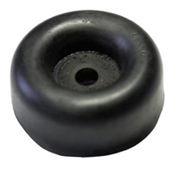 Rubber Bumper, 2 1/2in Outside Diameter, 1in H, 1/2in x 1 1/8in Recess, 3/8in Mounting Hole