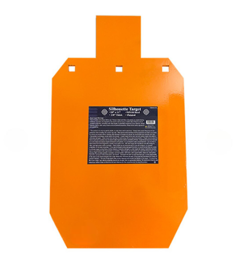 AR500 Plate Target Silhouette 20in x 11-1/2in x 3/8in Painted