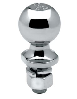 2in Trailer Hitch Ball, 3/4in x 3-3/8in Shank, 3,500lb Capacity, Chrome Plated