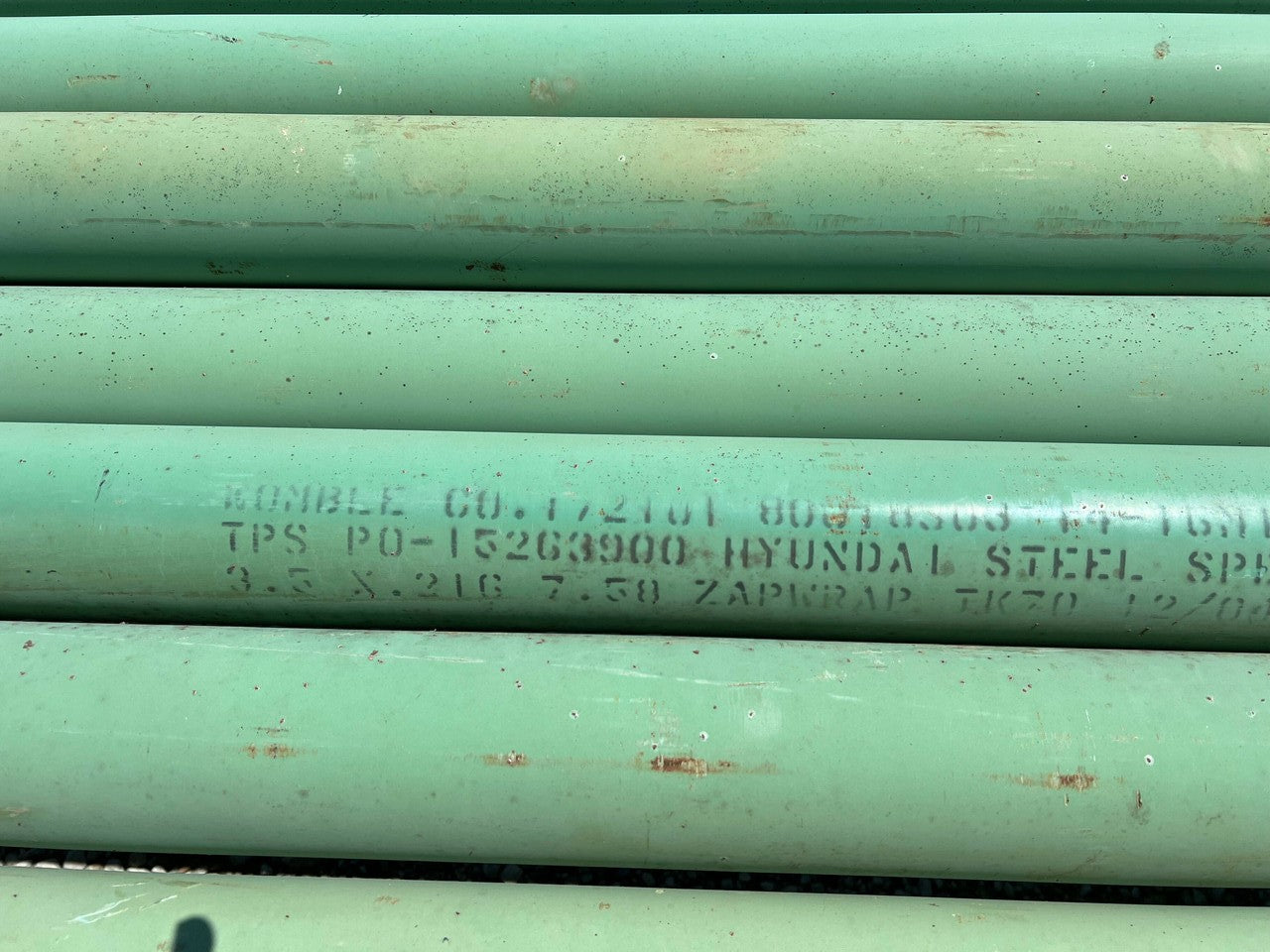 3-1/2in × .216in W Pipe – Coated - Sold By the Foot