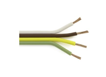 Bonded Parallel Wire, 16 GA, 4 Conductors, (Sold Per Foot), Brown, Green, Yellow & White