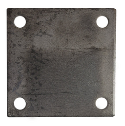 Base Punch Plate 6ga Thick, 5" Square with 1/2" Holes
