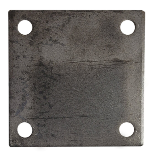 Base Punch Plate 6ga Thick, 5" Square with 1/2" Holes
