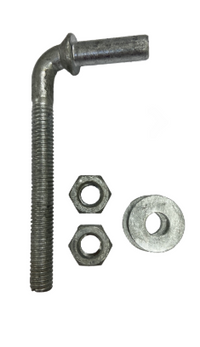 J-Bolt with Washers & Nuts – 1/2in x 4-1/2in – Hot-Dip Galvanized