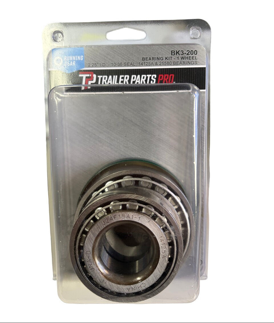 Trailer bearing kit in packaging with 'Trailer Parts Pro' branding on a white background