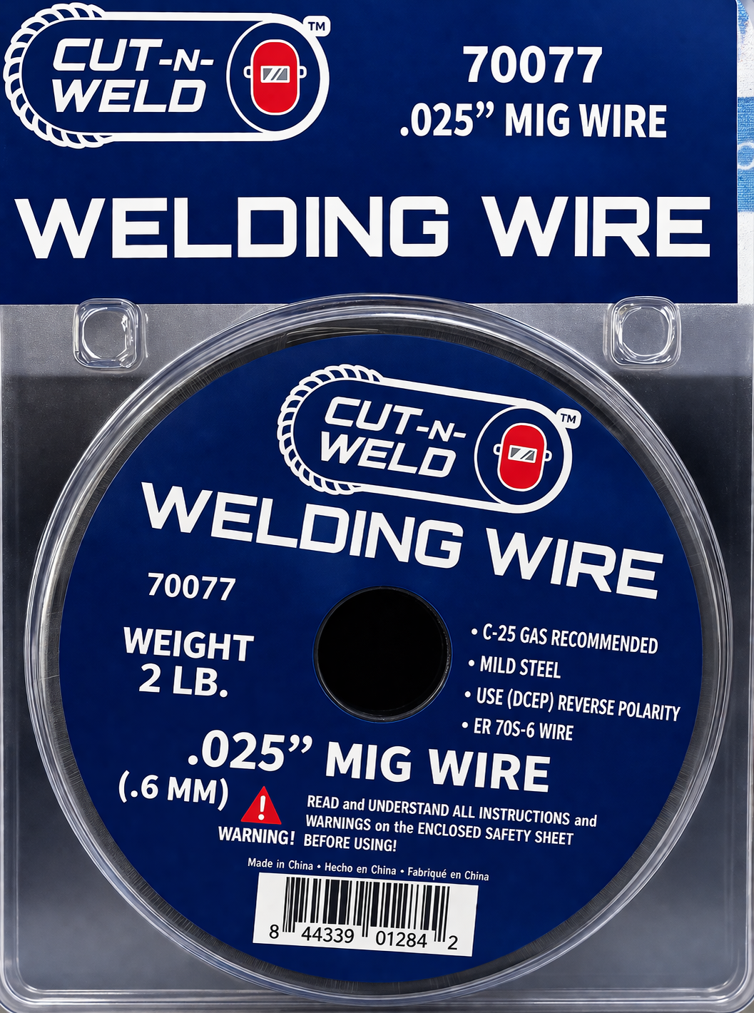Cut-N-Weld ER70S-6 MIG Welding Wire – .025in Diameter – 2lb Spool