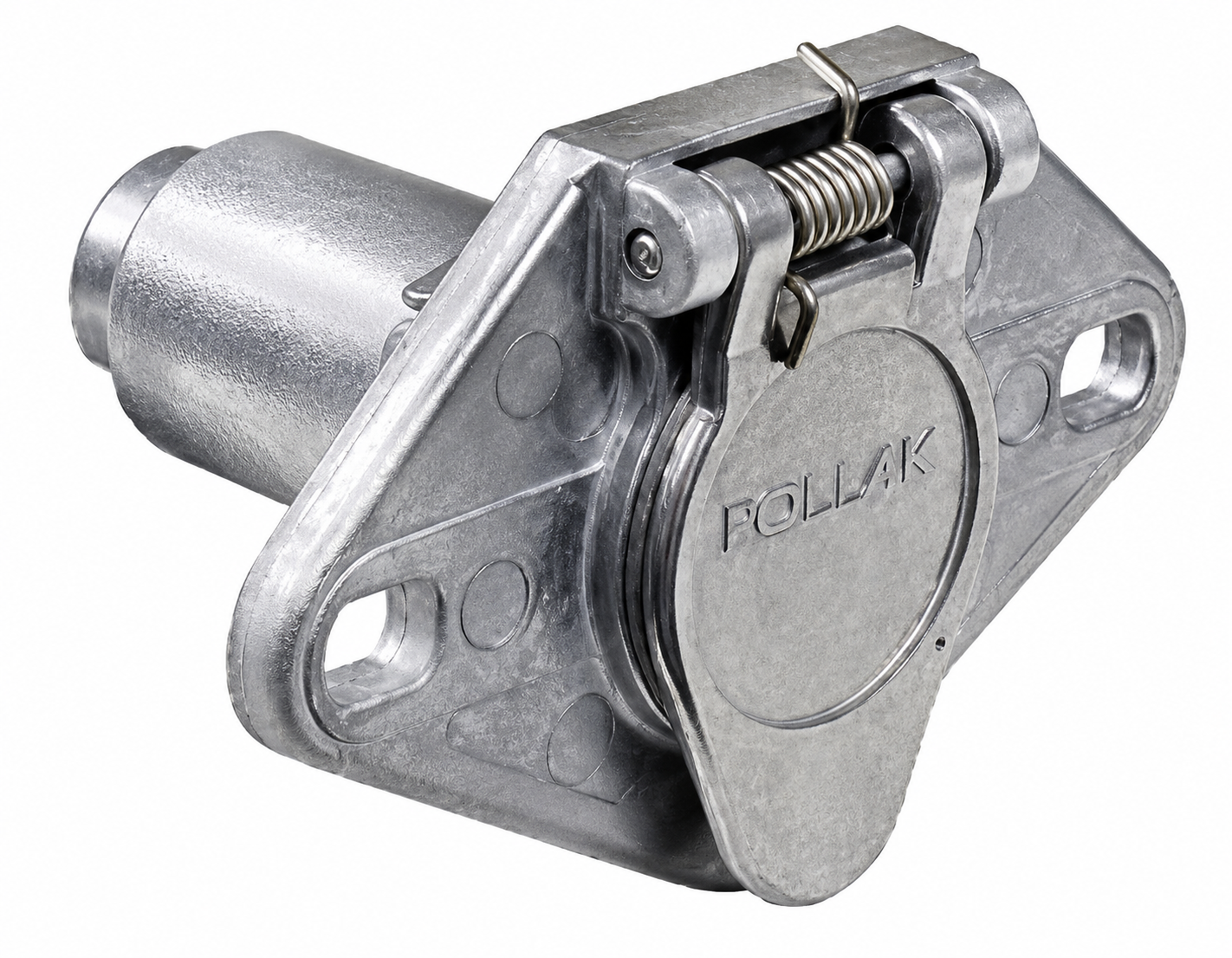 Pollak 11-609EP 6-Way Round Vehicle-End Connector Socket – Die-Cast Metal Housing