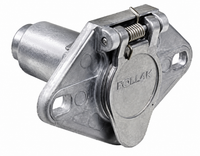 Pollak 11-609EP 6-Way Round Vehicle-End Connector Socket – Die-Cast Metal Housing