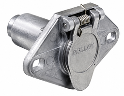 Pollak 11-609EP 6-Way Round Vehicle-End Connector Socket – Die-Cast Metal Housing