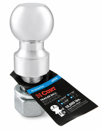2-5/16in Trailer Hitch Ball – 1in Rise – 10,000lb Capacity – Chrome Finish