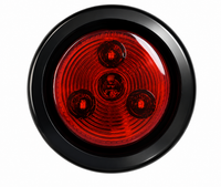Trailer Light – 2in Round Marker Light – Dark Red Lens / 3 LEDs