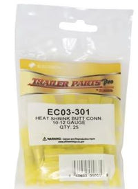 Heat Shrink Butt Connectors 12-10GA Yellow Waterproof Wire Connectors PKG/25