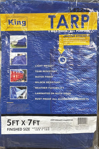 King 5ft x 7ft Blue Poly Tarp
