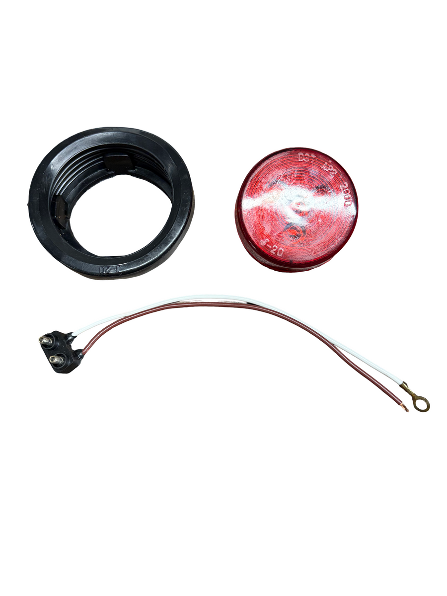 2-1/2 in Round LED Light Kit w//Grommet & Harness, Red