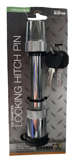 Locking Hitch Pin 5/8in – Fits 2in Receivers, Chrome-Plated
