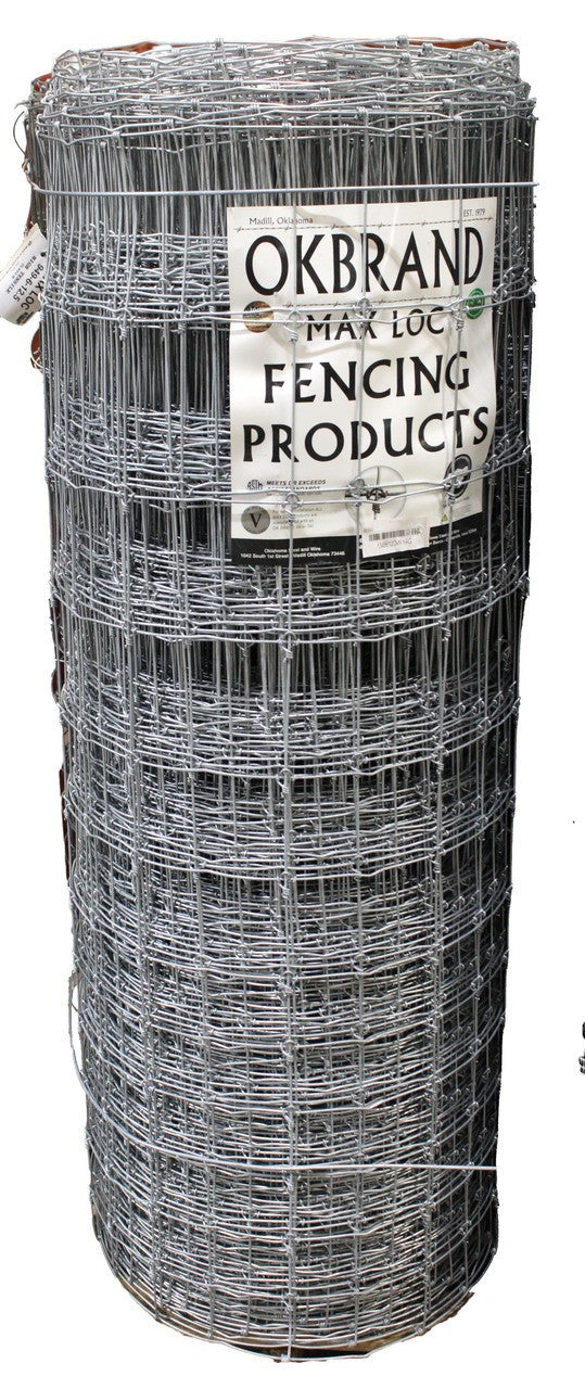 OK Brand 1348-6-12.5 Field Fence – 48in Height – 12.5GA – 6in Spacing – Class 1 Galvanized Woven Wire