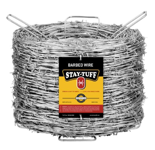 Stay-Tuff Low Carbon Barbed Wire – 2 Point – 12.5 GA – 5in Barb Spacing – 80 Rod (1,320'/1/4 mile)