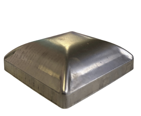 4in Steel Pressed Post Cap – Bare Steel Finish