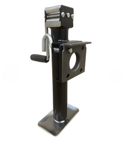 Trailer Jack - Round Side Mount Snap Ring Swivel Jack W/ Footplate, Weld On Sidewind 2K Lift Capacity