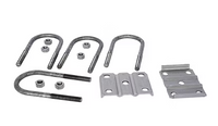 U-Bolt Kit, 5.2K - 7K for 3in Round Axle Tube, 9/16in-18 Rod Diameter, 7 1/4in Long, Plain Finish