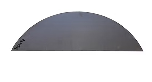 Fender Back, Precut, 12in H x 30.875in L, 16GA Unfinished Steel, 16in Radius Cut