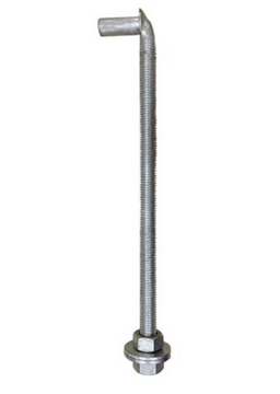 J Bolt with Washers & Nuts 5/8in x 12in - Hot Dip Galvanized (HDG)