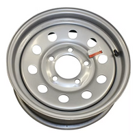 Wheel Only, 15in x5in, 5 on 4.5in Bolt Pattern, Steel Silver Modular, 3.19in Center Bore, 2150 lbs Capacity
