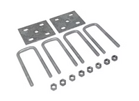 U-Bolt Kit 2K - 3.5K for 2in Square Axle Tube 1/2in-20 Rod Diameter 5 1/2in Long Legs Galvanized Finish
