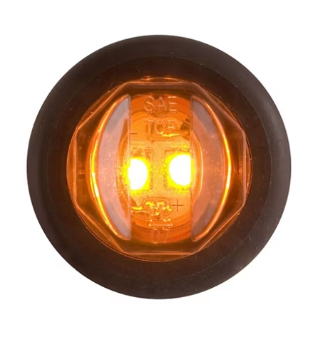 Optronics .75in Round LED Amber Clearance Marker Light Kit – 2 LED – PC Rated – Plug-In with Bracket