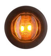 .75in Round LED Amber Clearance Marker Light Kit 2 Bulb w/plug and Bracket, PC Rated