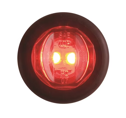 3/4in Optronics Round LED Red Clearance Marker Light Kit – 2 LED – PC Rated – Plug-In with Bracket
