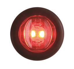 .75in Round LED Red Clearance Marker Light Kit 2 Bulb w/plug and Bracket, PC Rated