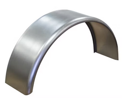 Trailer Fender, Single Axle, 9in W x 32in L x 15in H, Round, 16 Gauge Steel, 1.00 Radius Front, 90 Degree Back Flange