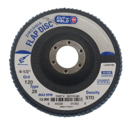 CNW - T29 4.5in Flap Disc Grit 120 Standard