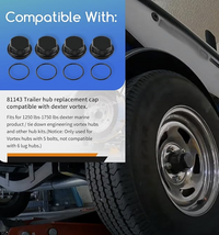 Hub Dust Caps Compatible With Dexter Vortex, K71-G01-73 21-261 48355v Replacement Vortex Hub Dust Cap - Fit Boat, Trailer & Other Hub Kits