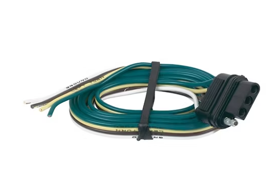 Trailer Tow Vehicle Electrical Harness: 4 Way 4 Flat Loop 4ft Tow Vehicle End