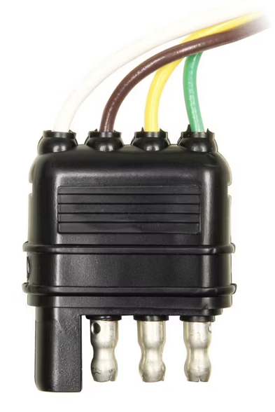 Trailer Electrical Harness: 4 Way 4 Flat 1ft Trailer End