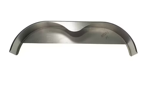 Trailer Fender Tandem Axle Teardrop 9in W x 72in L x 20.50in H 16GA 1.00 Radius Front 90 Degree Back Flange with 12in Fender Back installed