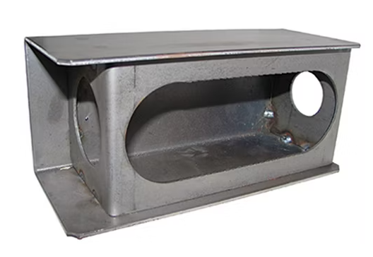 Trailer Double Acting Light Box Guard - Steel Construction w/precut mounting holes and precut view section for 6in Oval Stop/Tail/Turn Light - and 2in Round Side Marker Light - Universal - Weld-On